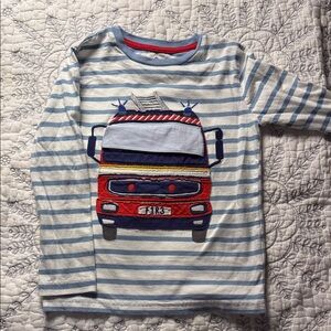 Mini Boden Blue Striped Fire Engine Shirt